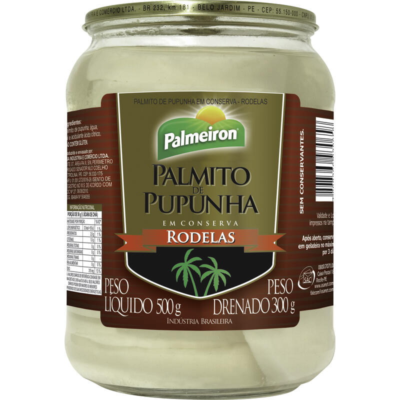 Palmito de Pupunha Palmeiron Rodelas 300g