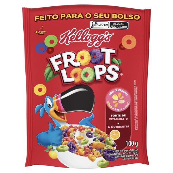 Cereal Matinal Frutas Kelloggs Froot Loops Sachê 100g