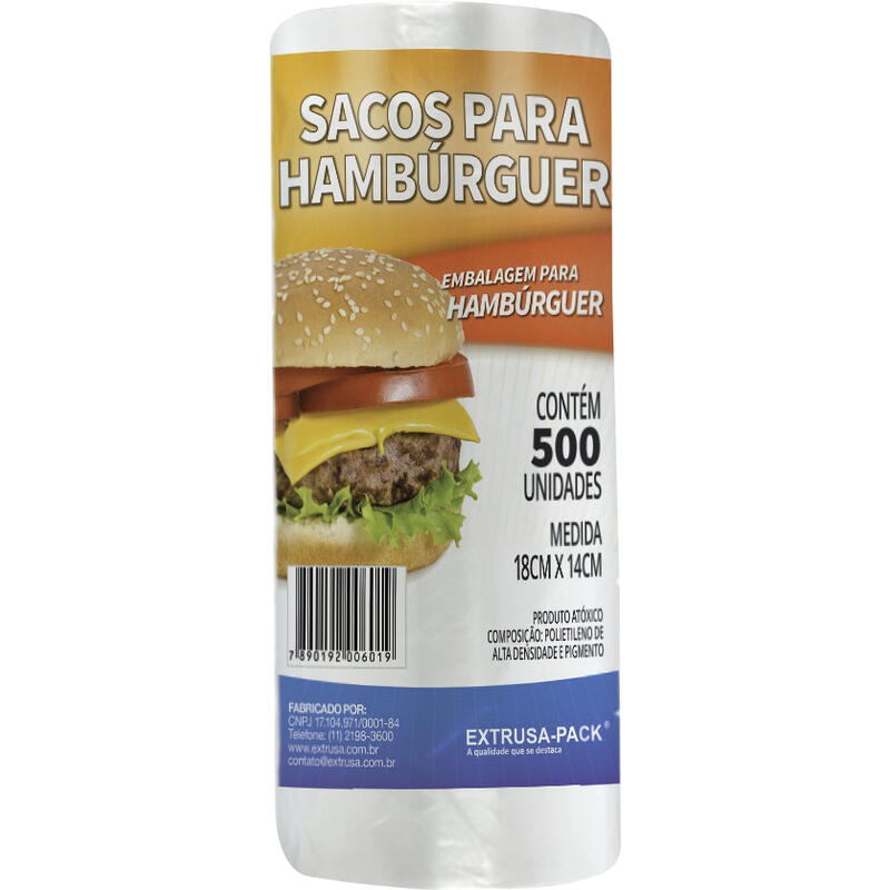 Saco Plástico para Hambúrguer Extrusa-Pack 500 un