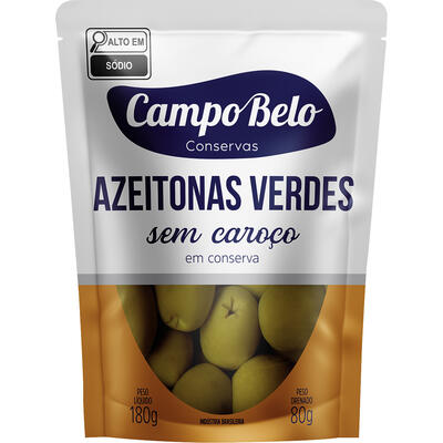 Azeitona Verde Campo Belo Sem caroço 80g