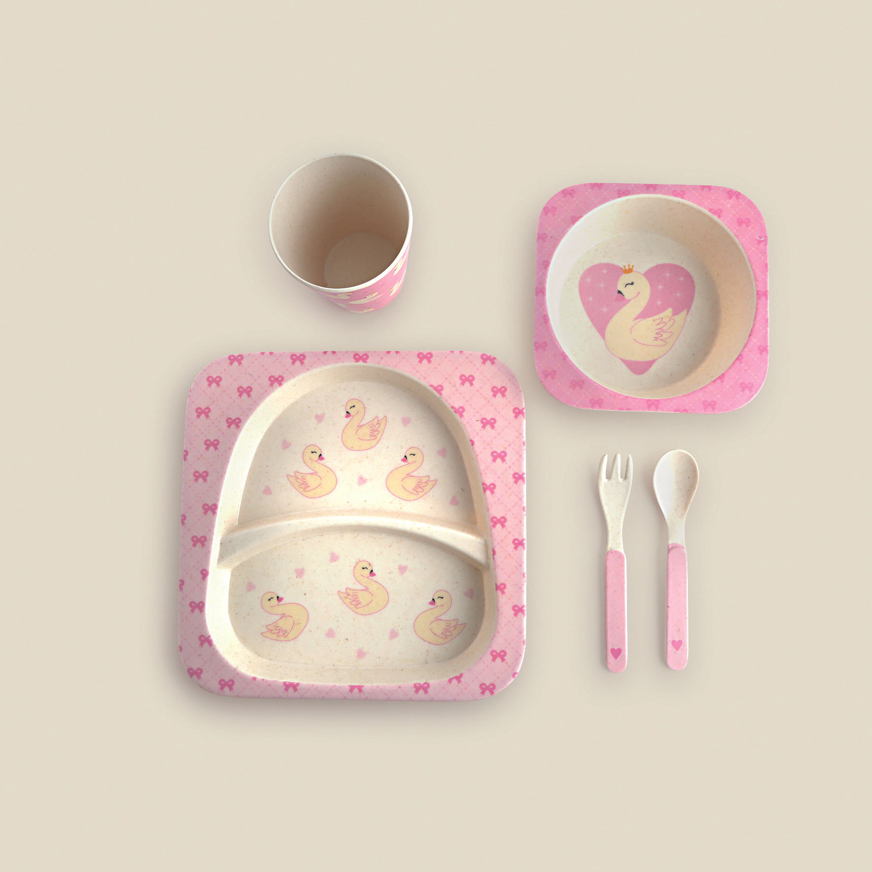 Kit de Alimentação Cisne Melamina c/5 peças - A\BABY
