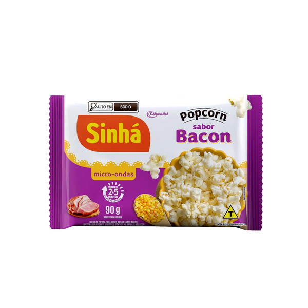Milho de Pipoca para Micro-ondas Sinhá 100g - Bacon
