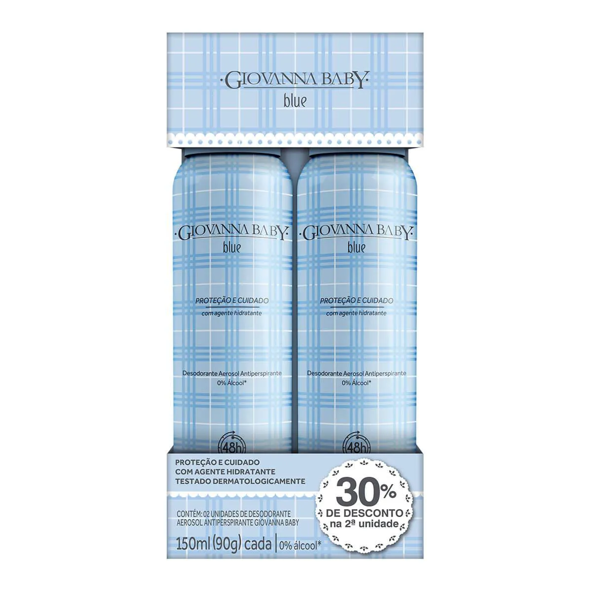 Pack Desodorante Antitranspirante Aerossol Giovanna Baby Blue Promocional Leve 2 Ganhe 30% na segunda Unidade