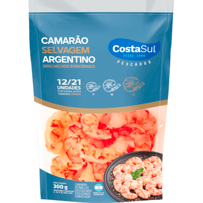 Camarão Vermelho Costa Sul Congelado Descascado Eviscerado 300g