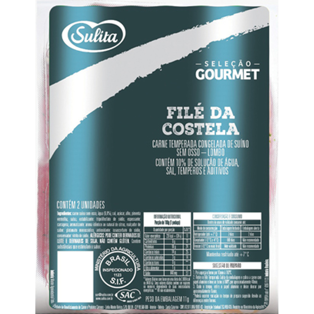 Filé De Costela Suína Temperada SULITA Congelada 700g