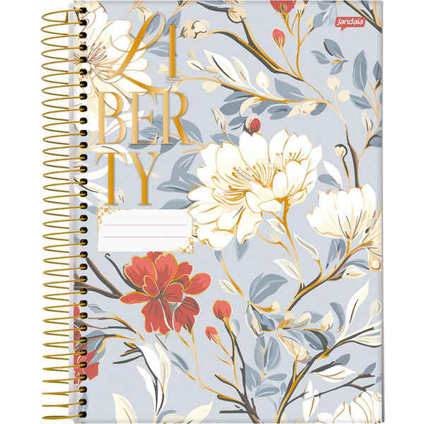 Caderno Universitário Jandaia 10 Matérias - 160 Folhas - Capa Dura - Espiral - Liberty - Ref. 72792-26