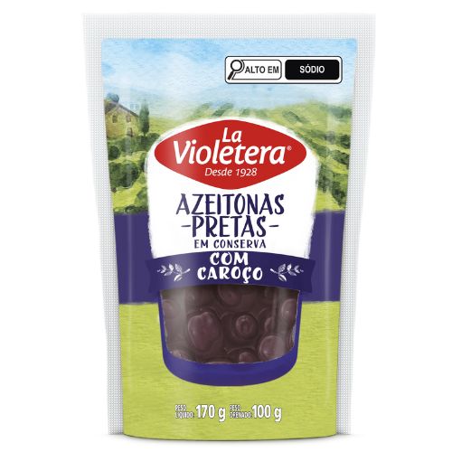 Azeitona Preta com Caroço LA VIOLETERA Sachê 80g