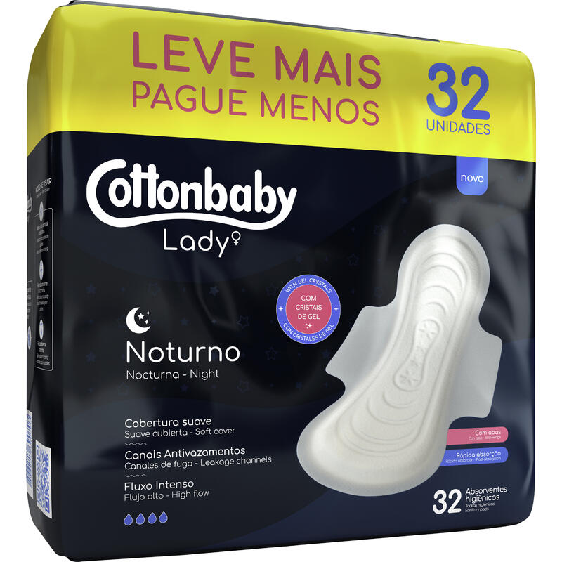 Absorvente Noturno Lady Suave com abas 32 un