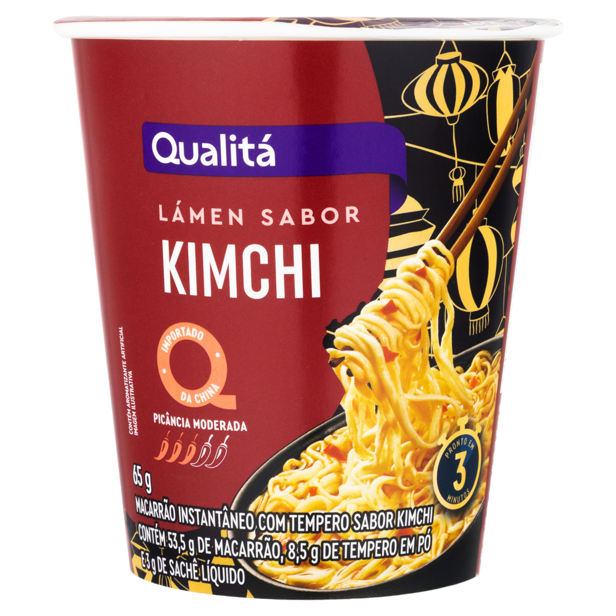 Macarrão Instantâneo Lámen Kimchi Qualitá Copo 65g