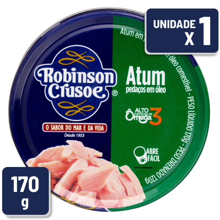 Atum Robinson Crusoe Pedaços em Óleo Lata 170g
