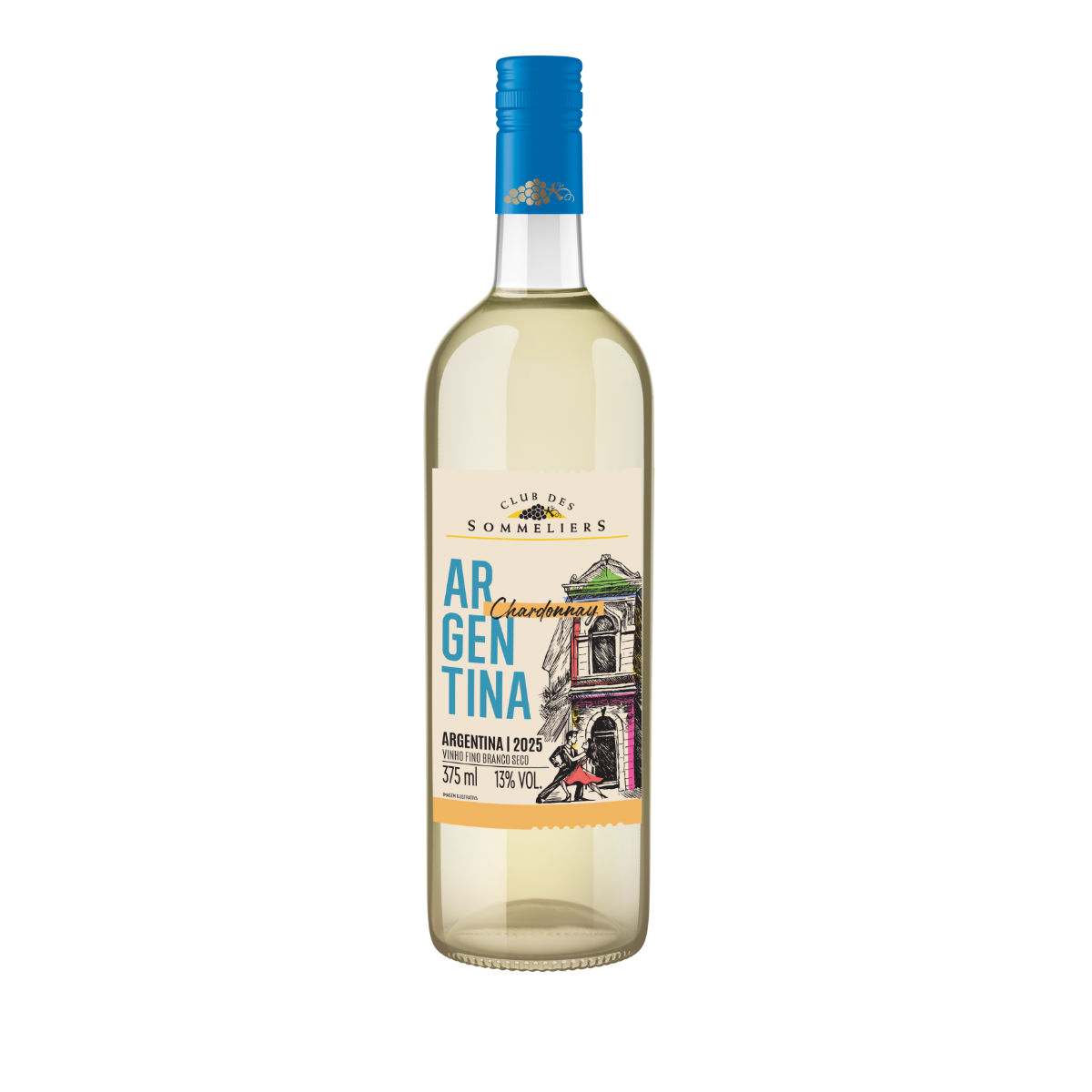 Vinho Branco Argentino Clube Des Sommeliers Chadonnay 375ml