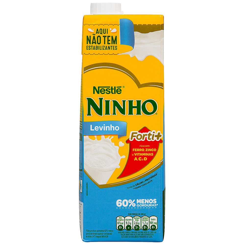 Leite UHT Semidesnatado Forti+ Levinho Ninho 1 Litro