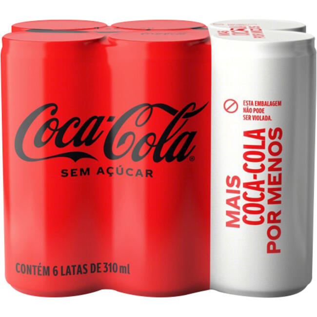 Refrigerante Coca-Cola Zero Barcode 6x310ml