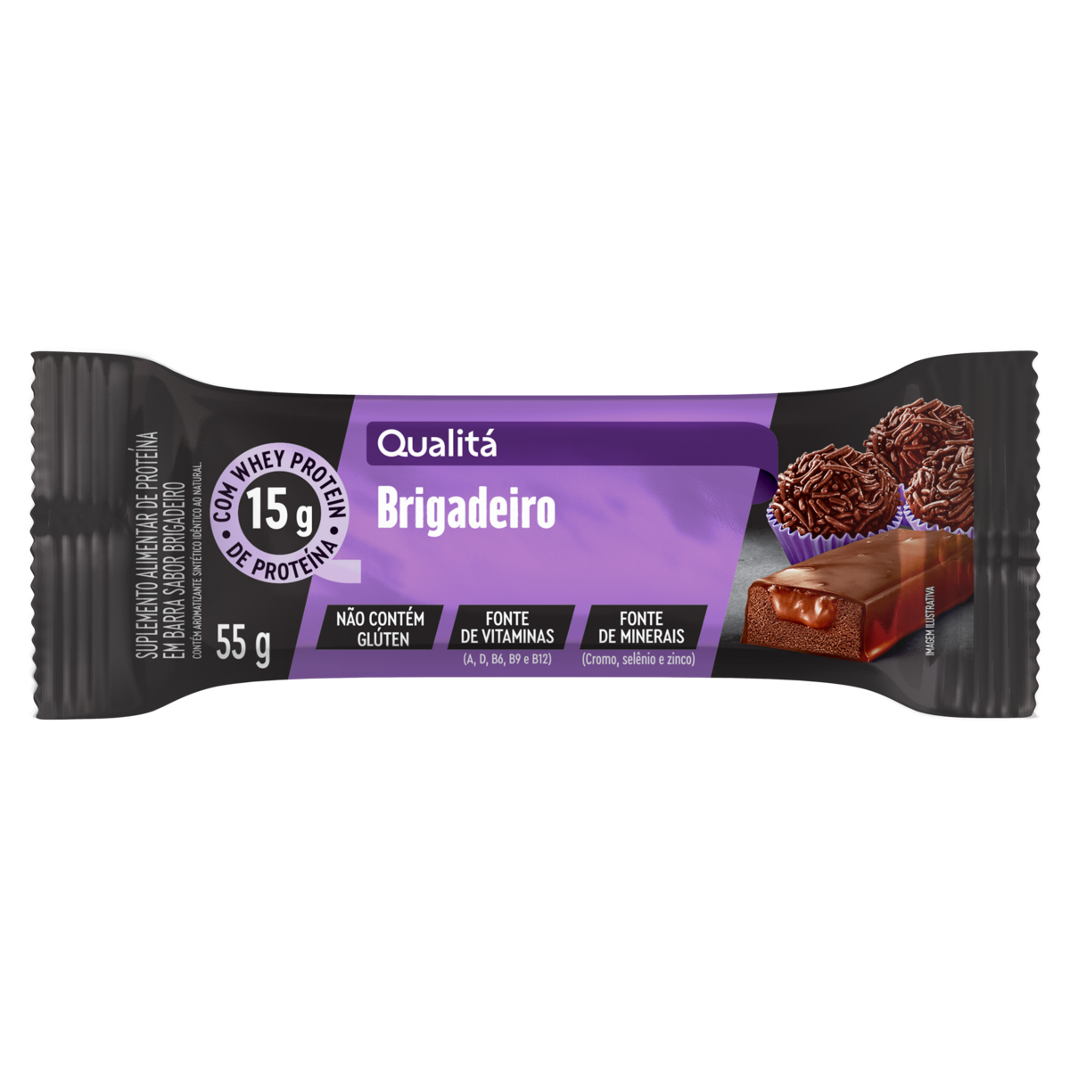 Barra de Proteína Brigadeiro Qualitá Pacote 55g