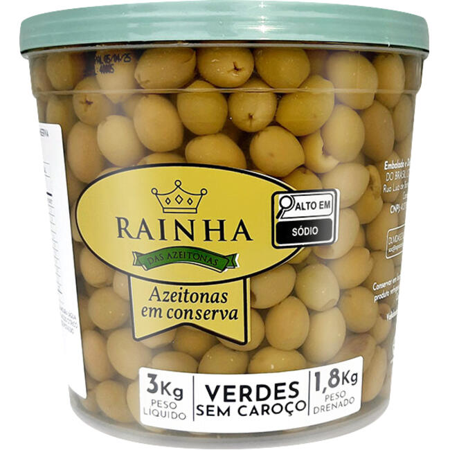 Azeitona Verde Rainha Sem Caroço 1,8kg