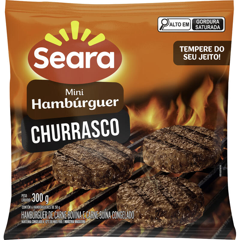 Mini Hambúrguer Seara Congelado Bovino Churrasco 300g