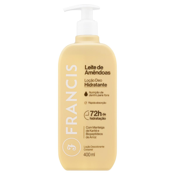 Deo-Hidratante Loção Leite de Amêndoas Francis Frasco 400ml Pump
