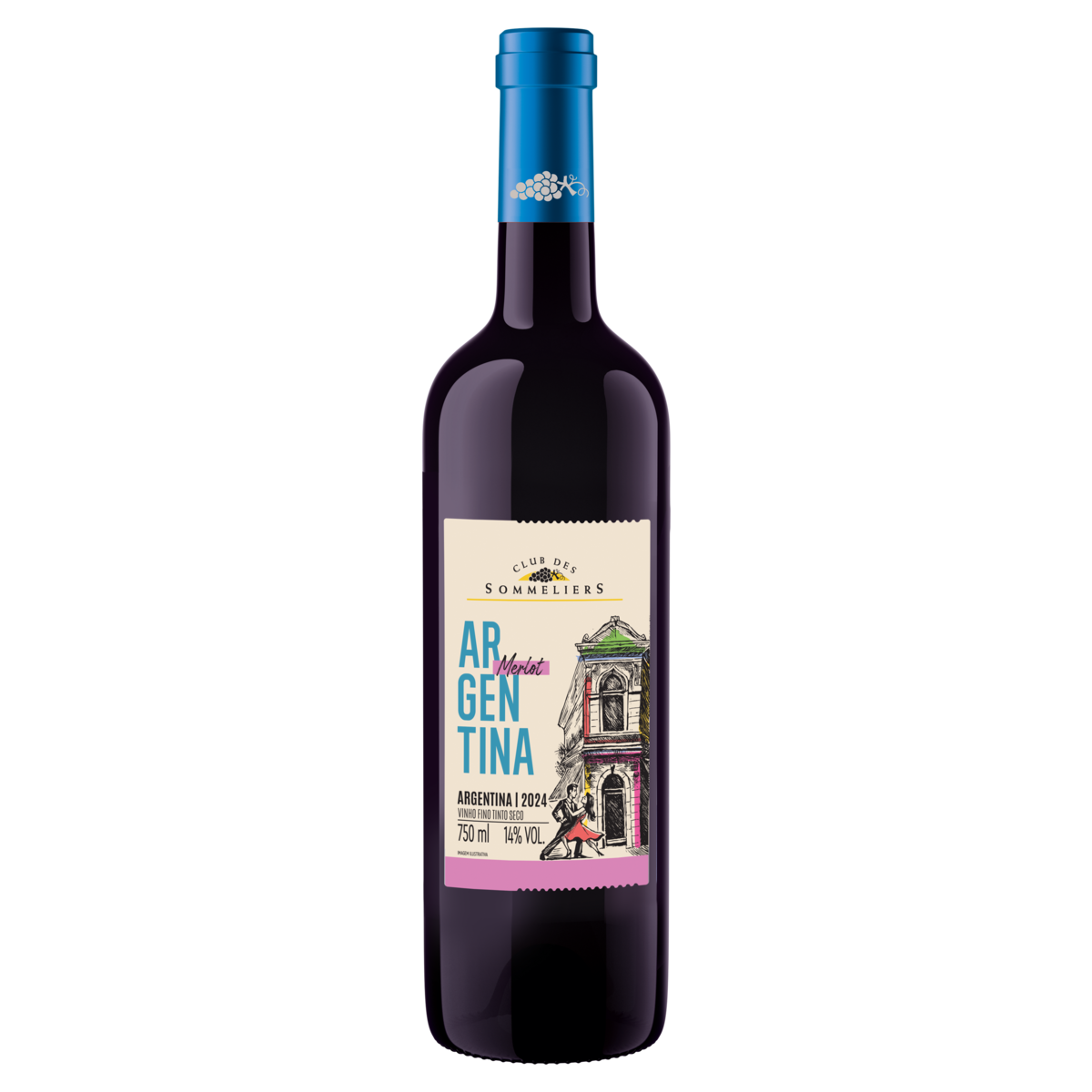 Vinho Tinto Argentino Clube Des Sommeliers Merlot 750ml