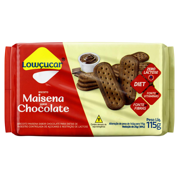 Biscoito Lowçucar Maisena Chocolate Zero Lactose 140g