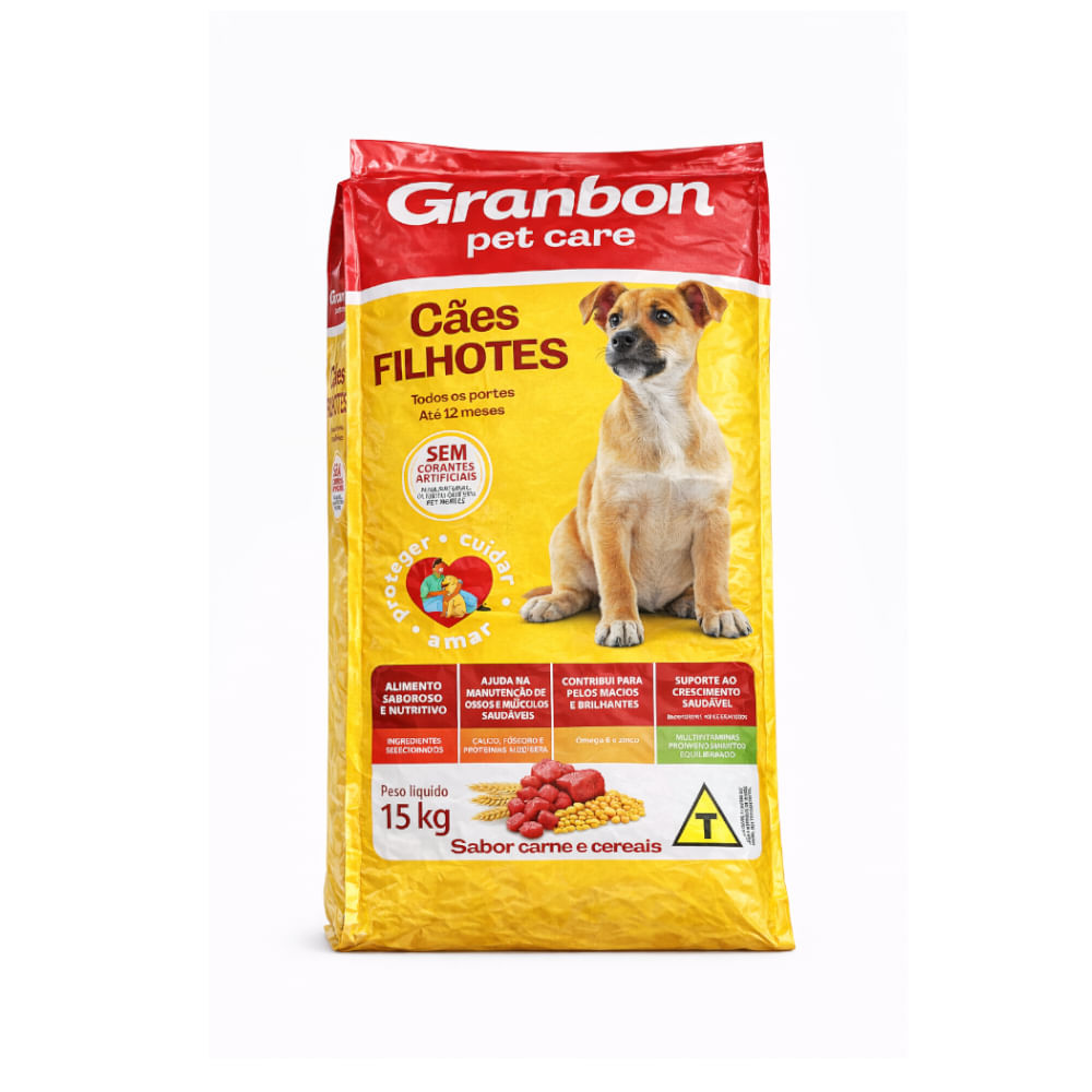 Ração para Cães Filhotes GRANBON Pet Care Carne e Cereais Pacote 15kg