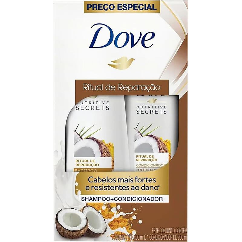 Kit Dove Shampoo + Condicionador Ritual de Reparação