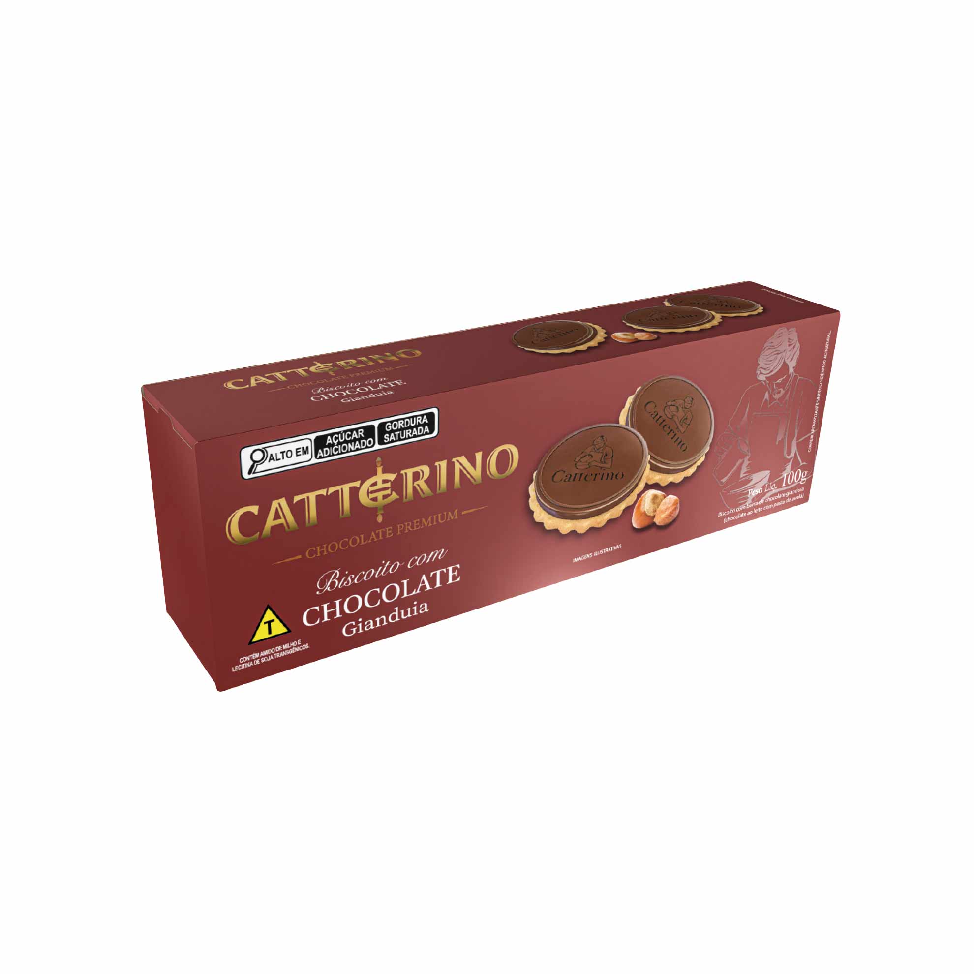 Biscoito com Chocolate Gianduia Catterino 100g