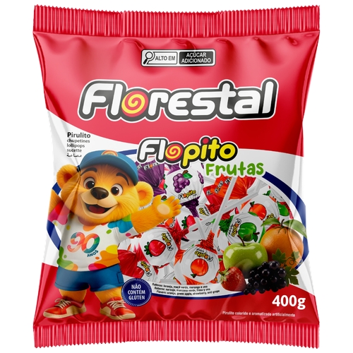 Pirulito Florestal Flopito Frutas 400g