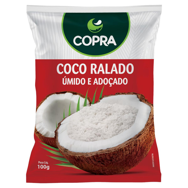 Coco Ralado Copra 100g - Adoçado - Úmido