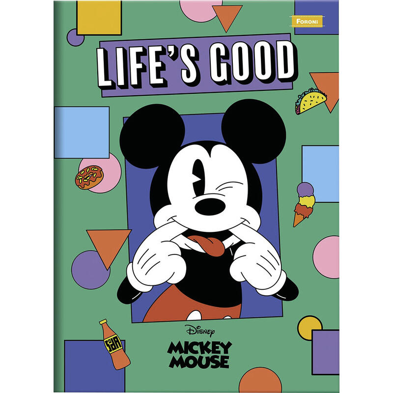 Caderno 1/4 Costurado Mickey Foroni 80 folhas un
