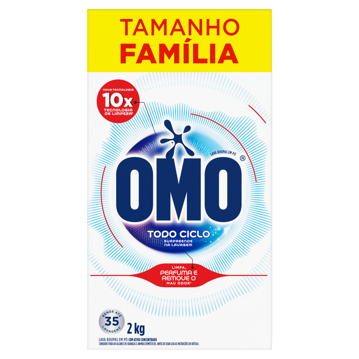 Lava-Roupas Em Pó Todo Ciclo Omo Caixa Tamanho Família 2Kg
