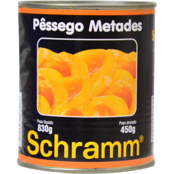 Pêssego em Calda Schramm 450g - Metades - Lata
