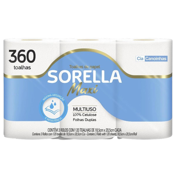 Toalha de Papel Sorella Maxi 360 Folhas