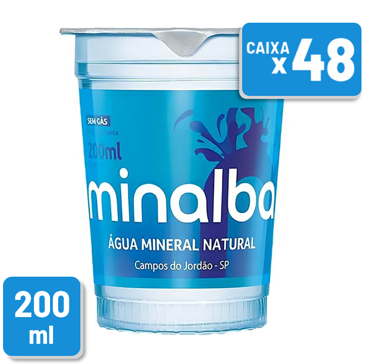 Água Mineral Minalba Sem Gás Copo 200ml Caixa c/ 48 Un