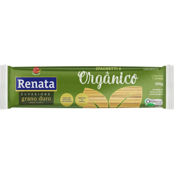 Macarrão de Sêmola de Trigo Grano Duro Orgânico Espaguete 8 Renata Superiore Pacote 500g