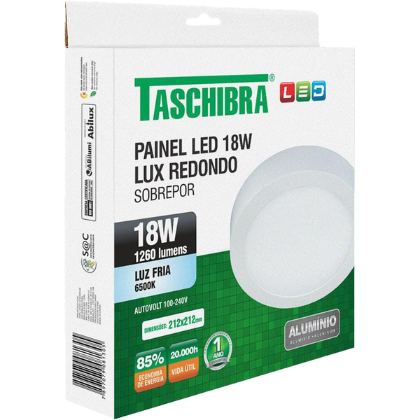 Painel Led Taschibra 18W - 6500K - Redondo
