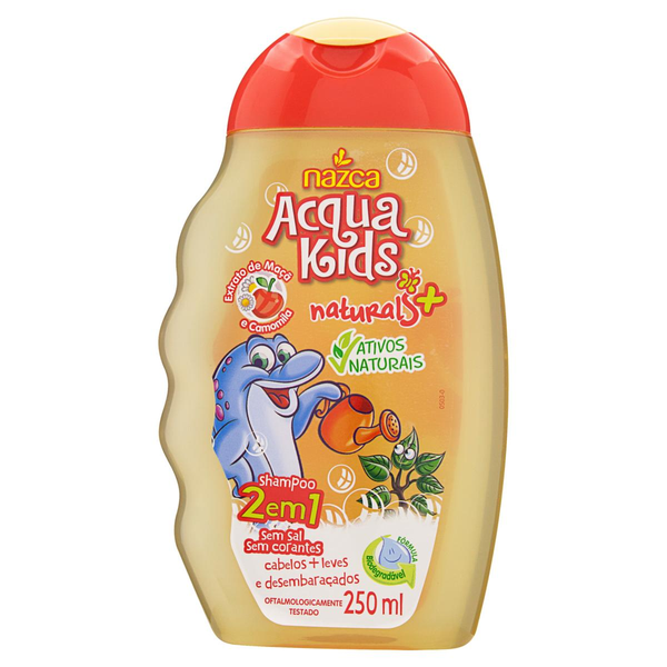 Shampoo 2 em 1 Acqua Kids 250ml - Maçã e Camomila