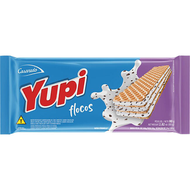 Biscoito Wafer Yupi Flocos 80g