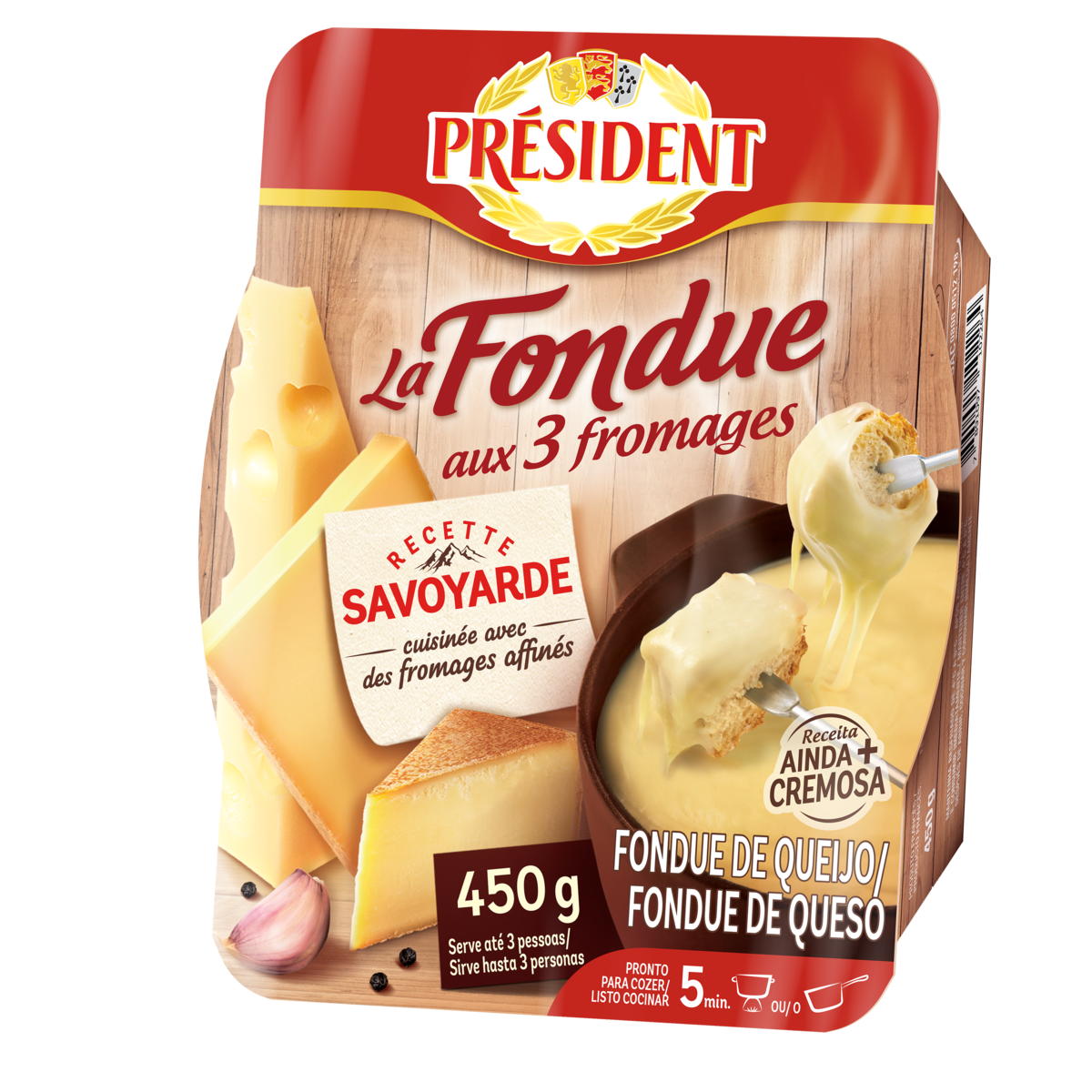 Fondue de Queijo Président 3 Queijos 450g