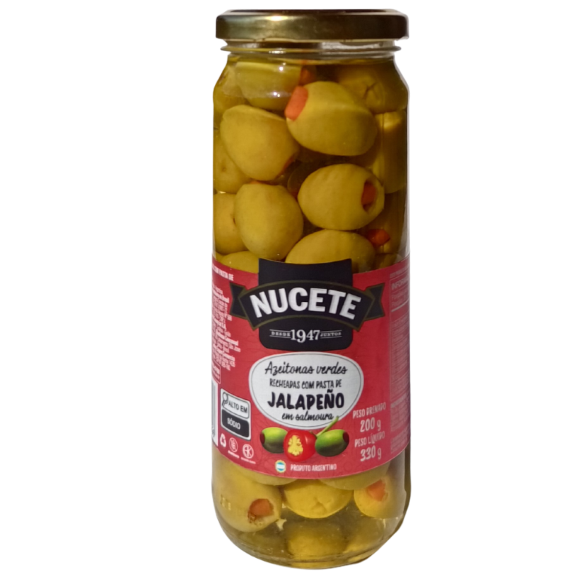 AZEITONA VDE RECH C/PIMENTA JALAPEÑO Nucete 200g
