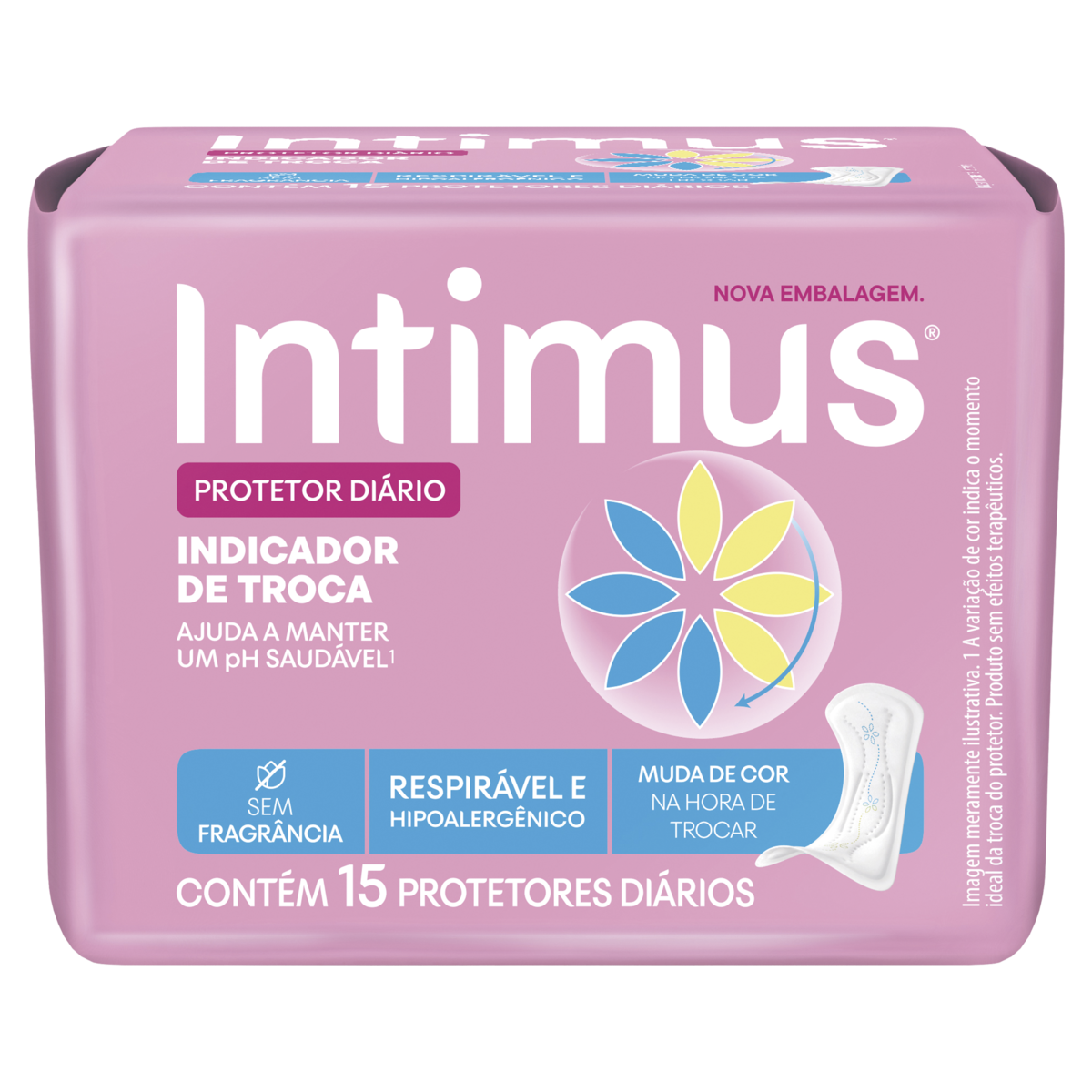 Protetor Diário sem Abas Suave Intimus Cuidado Avançado Pacote 15 Unidades