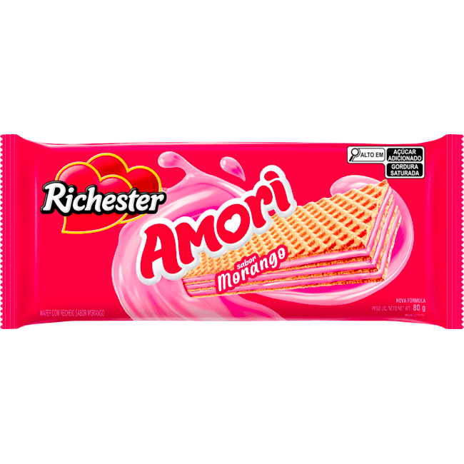 Biscoito Wafer Richester Morango 80g