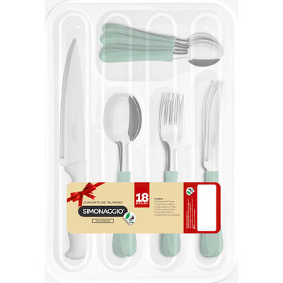 Conjunto de Talheres Simonaggio Verde 18 peças un