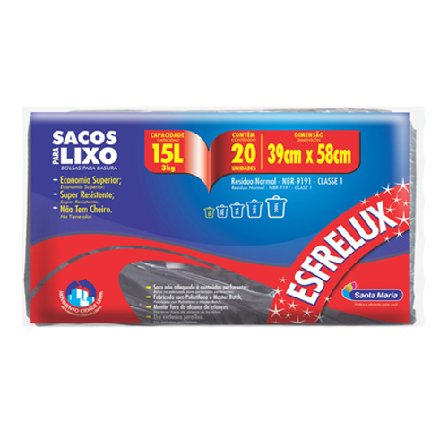 Saco Para Lixo Vip 15lt