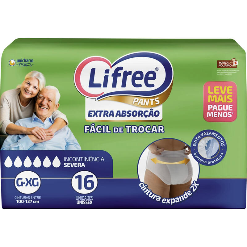 Fralda Calça Lifree Extra Absorção G/XG 16 un