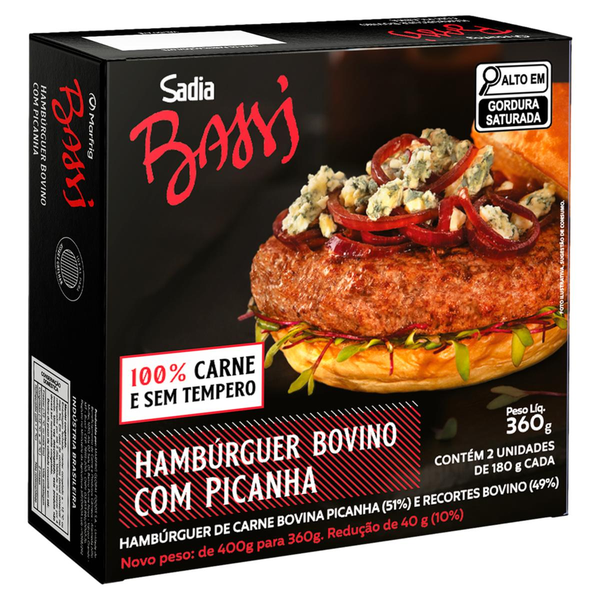 Hambúrguer Bovino BASSI Picanha 360g