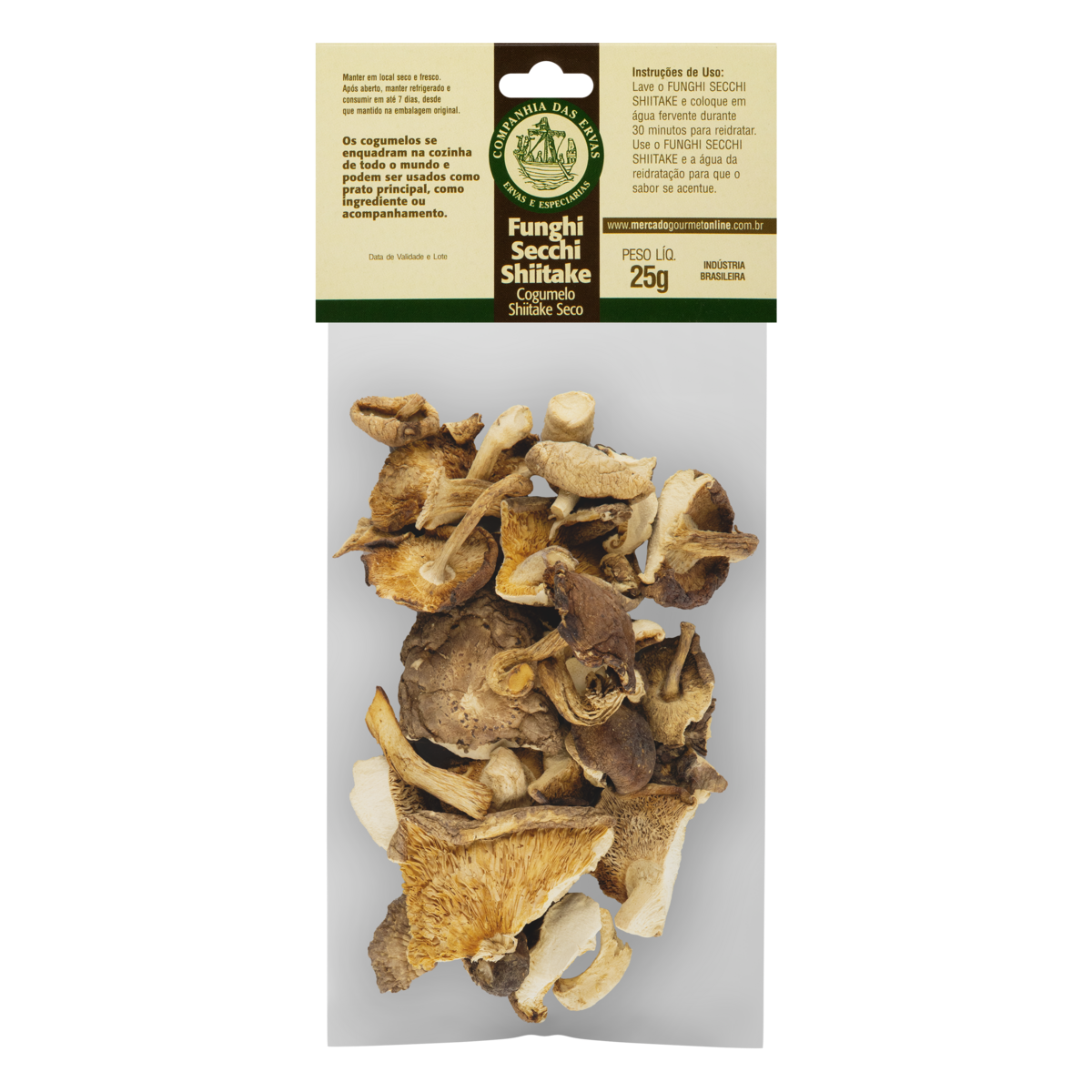 Funghi Shitake CIA DAS ERVAS Pacote 25g
