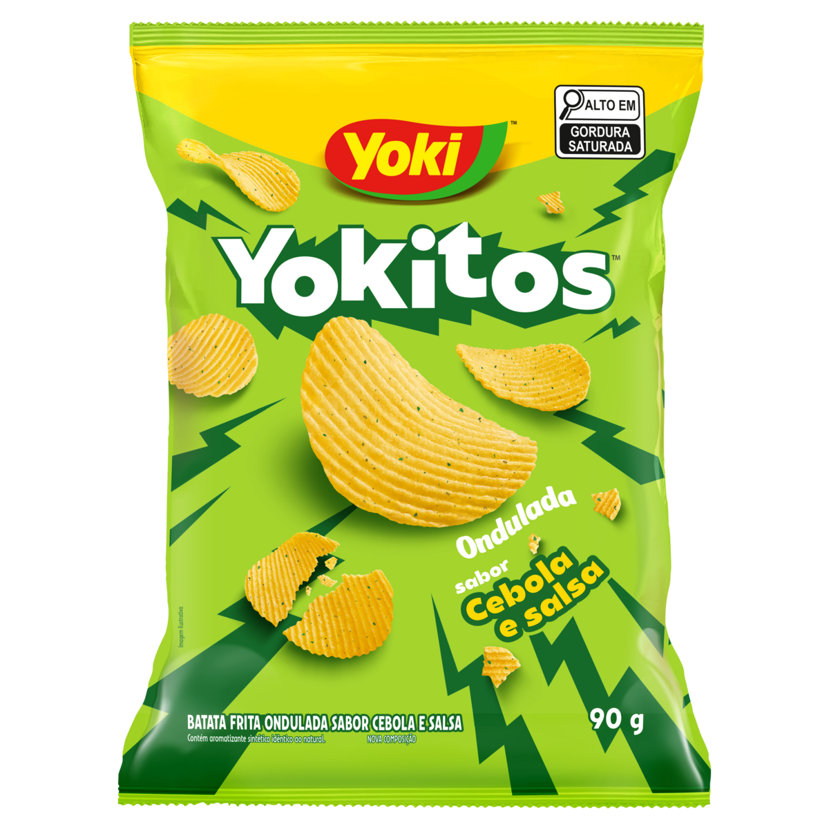 Salgadinho Yokitos Batata Ondulada Sabor Cebola E Salsa 90g