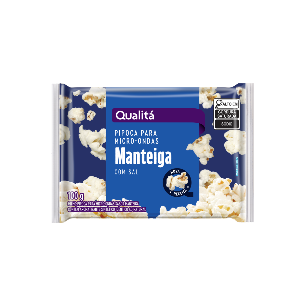 Milho de Pipoca para Micro-Ondas Manteiga Qualitá Pacote 100g