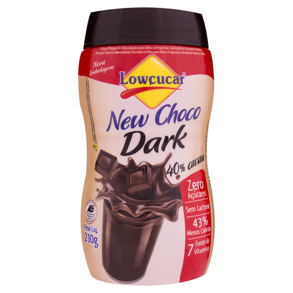 Achocolatado Lowçucar 210g - Zero Açúcar - New Choco - Dark