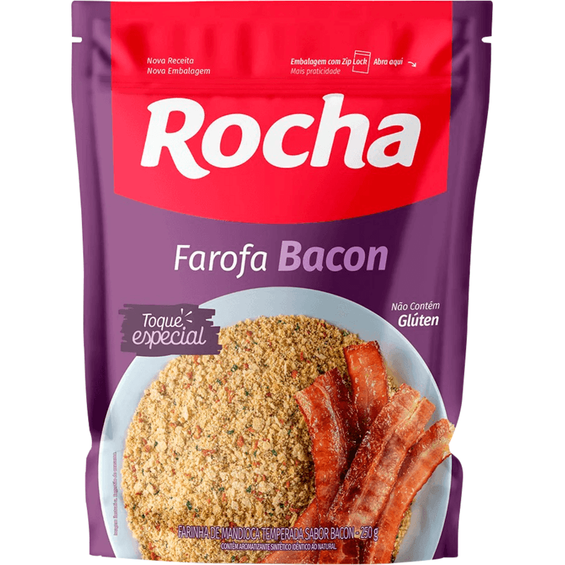 Farofa de Mandioca Rocha Caseira Bacon 250g